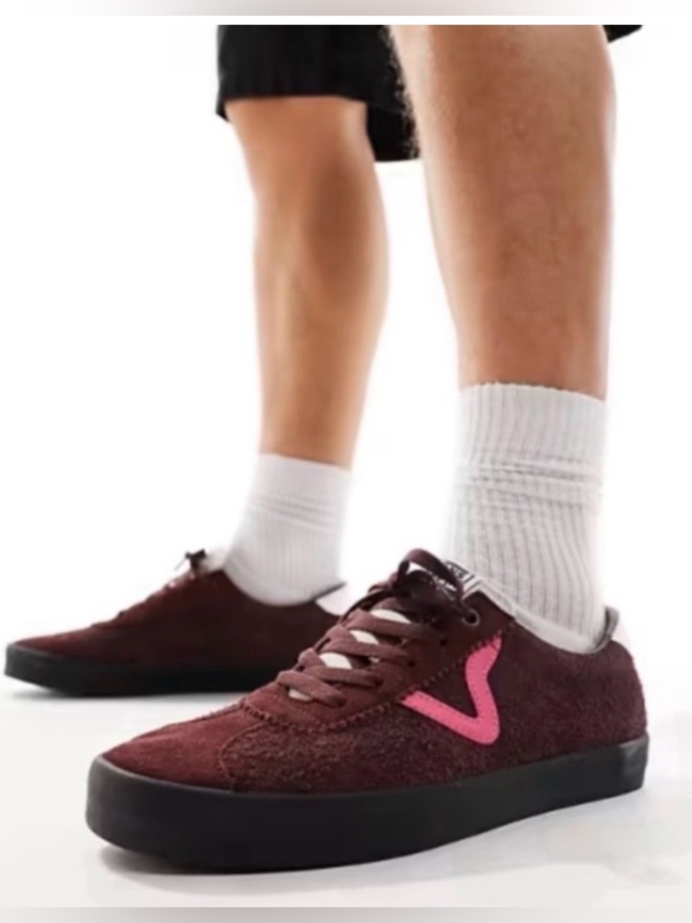 Vans Sport Low POP Brown/Burgundy/Pink Suede Skateboard Sneakers,Sz Men’s 8.5